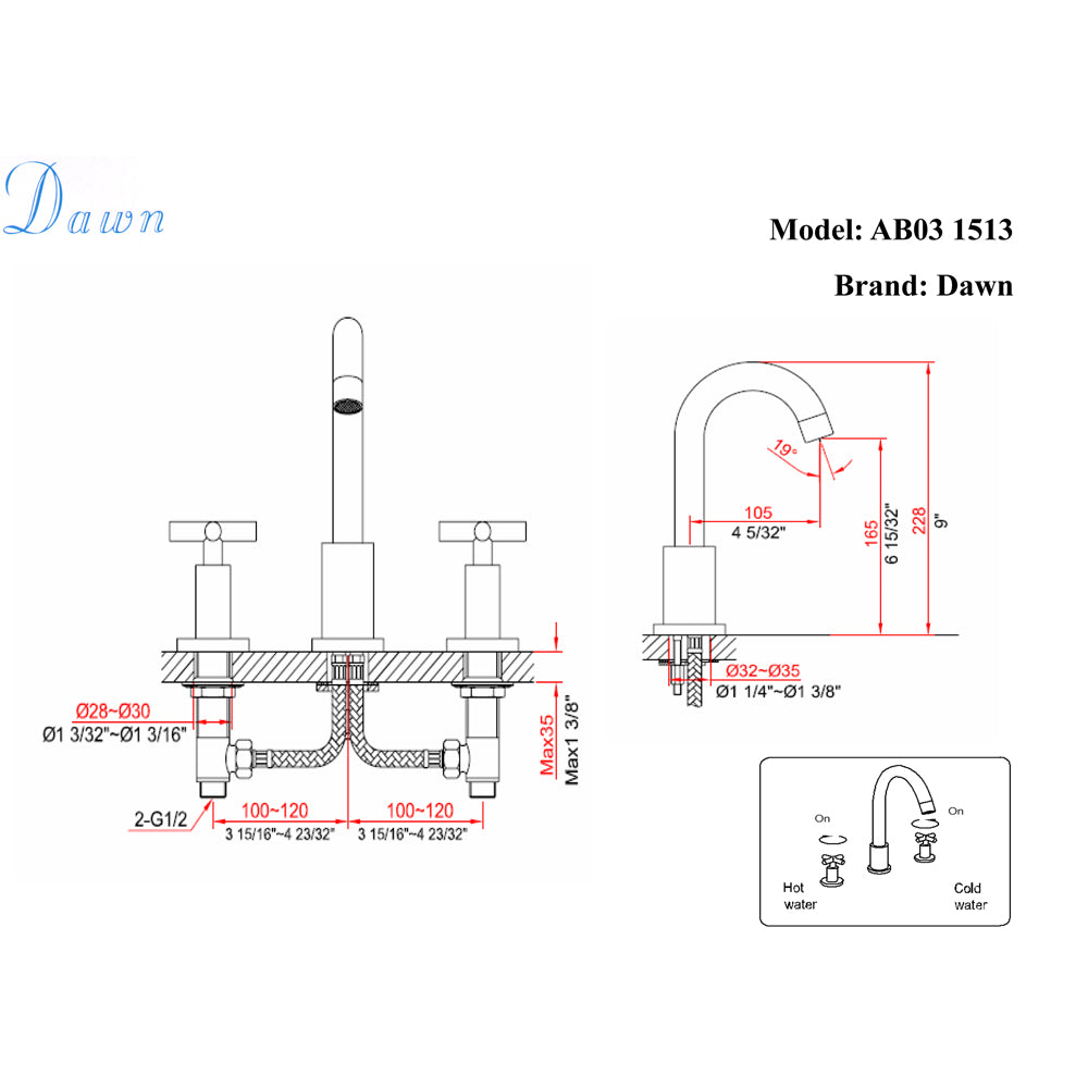 AB03 1513C 8" Widespread Lavatory Faucet