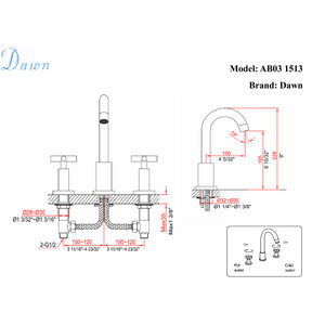 AB03 1513C 8" Widespread Lavatory Faucet
