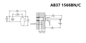 AB37 1566C Wall Mount Lavatory Faucet